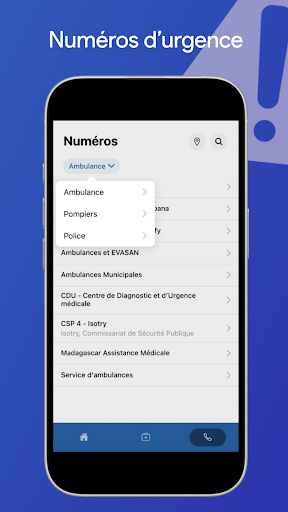 Pharmada emergency numbers screenshot